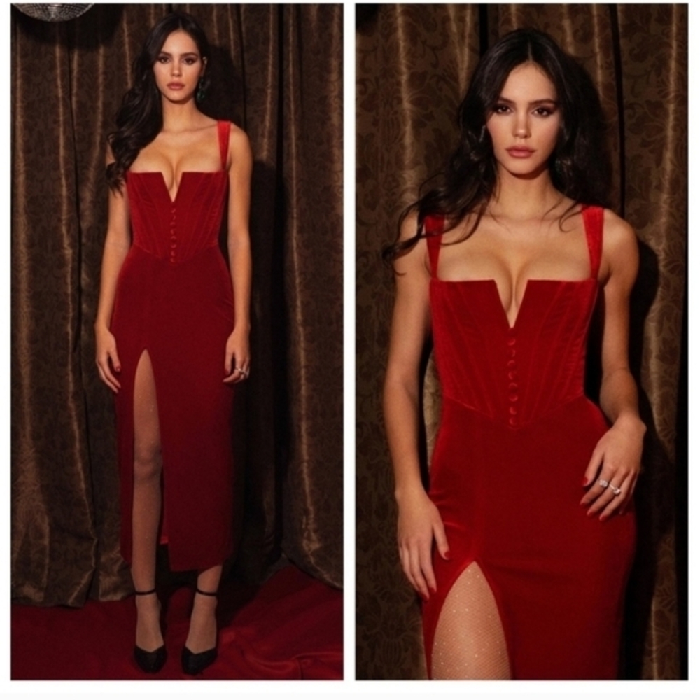 Red Velvet Corset Gown Sold Out